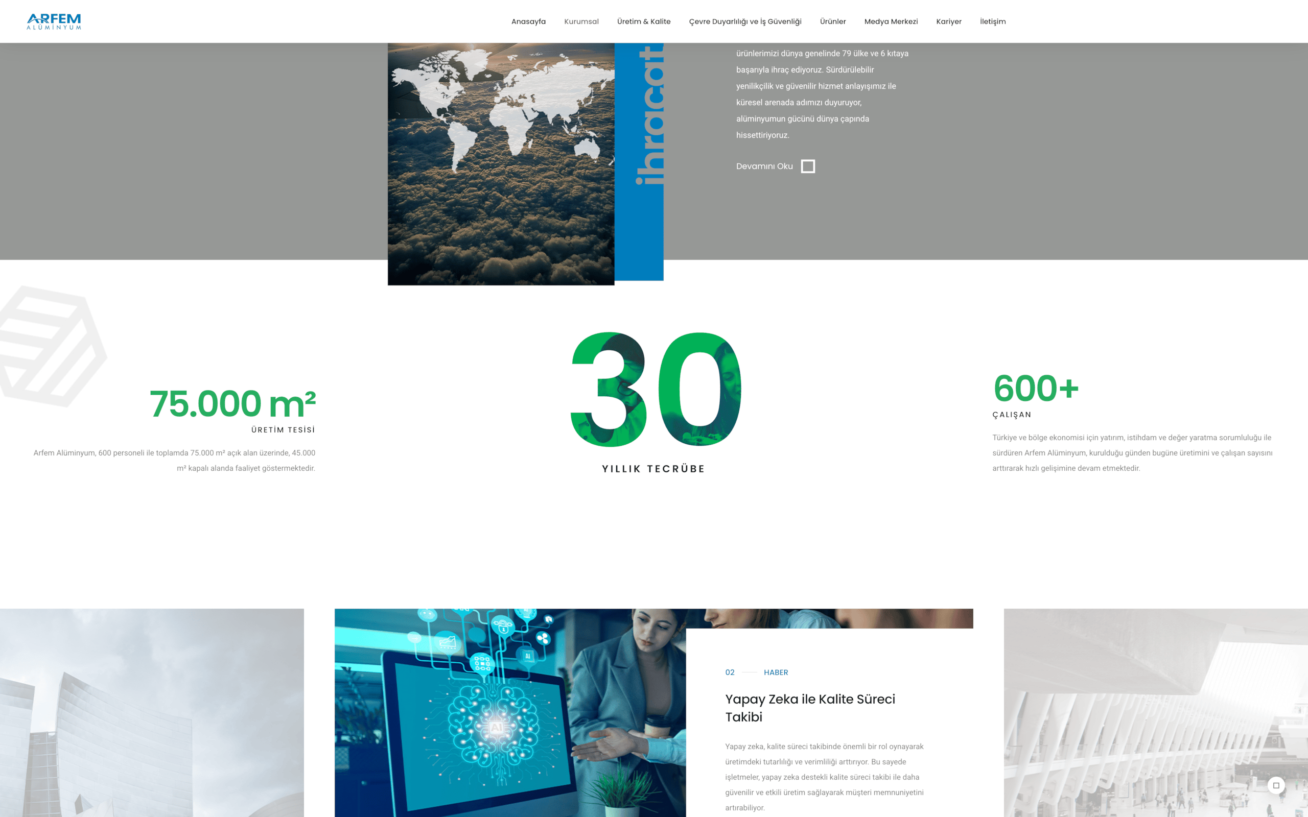 Arfem Alüminyum Web Sitesi Çalışması Web Tasarım hizmeti